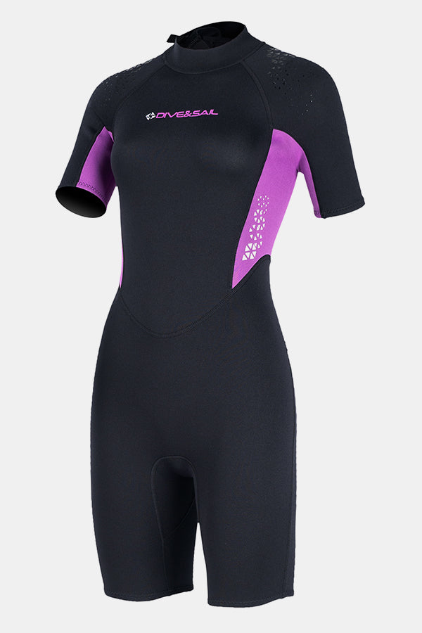 One-Piece Warm Short Sleeve 3MM Surf Swimsuit Wetsuit For Women