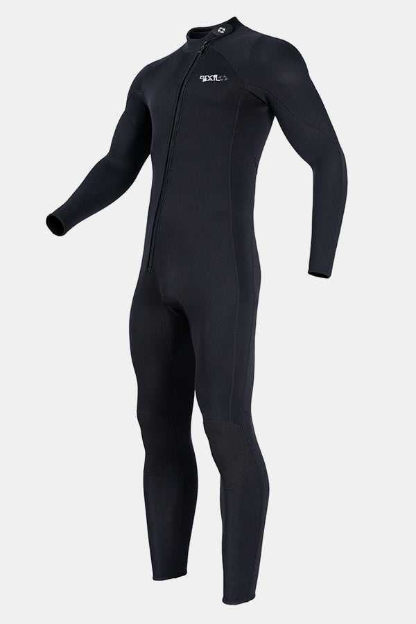 Men's Long Sleeve One-Piece Black Wetsuit for Sun Protection