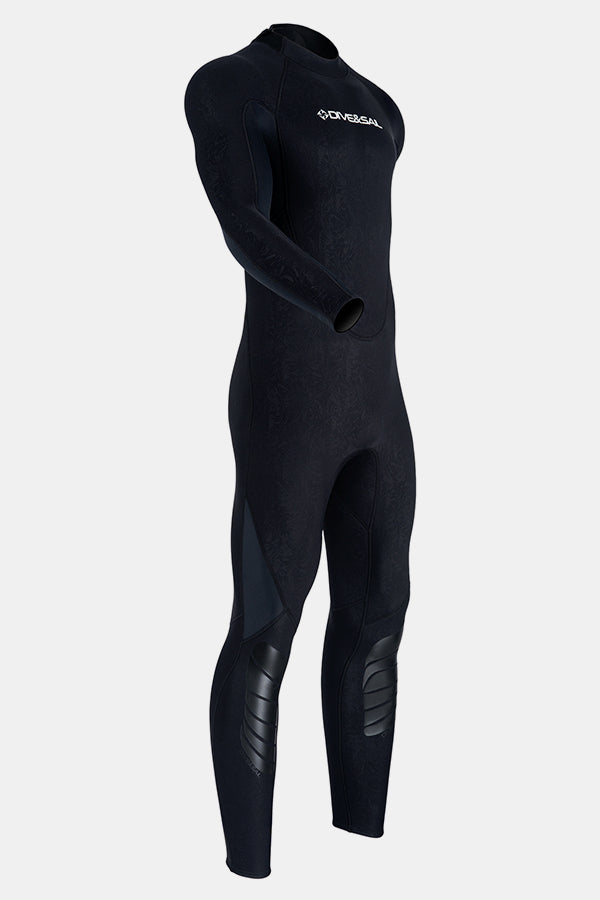 Men's Long Sleeve One-Piece 3MM Black Wetsuit UPF 50+