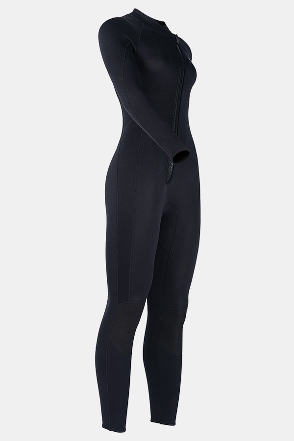 Long Sleeve One-Piece Black Wetsuit for Sun Protection