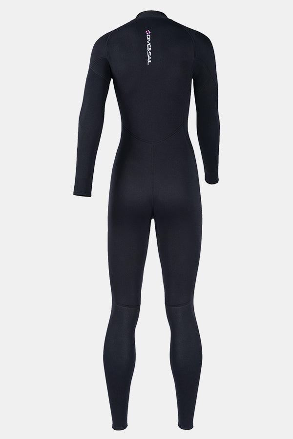 Long Sleeve One-Piece Black Wetsuit for Sun Protection