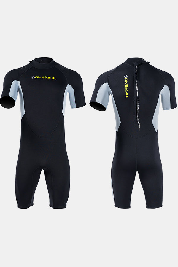 Men's 1.5MM Short Sleeve Gray Cold-Proof and Warm Wetsuit