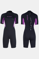 Women's 1.5MM Back Zipper One-Piece Short Sleeve Cold-Proof And Warm Wetsuit