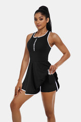 Robe de tennis robe d'entraînement avec short et soutien-gorge intégré sans manches