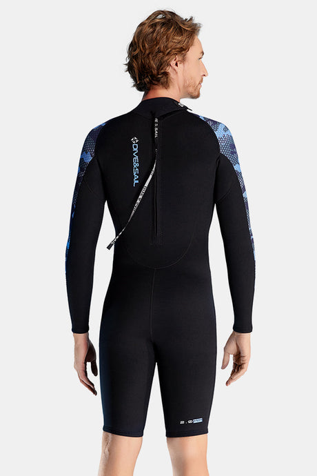 Men's Thickened Warm Long Sleeve Shorts One-Piece 2MM Wetsuit