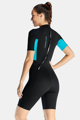 One-Piece Warm Short Sleeve 3MM Surf Swimsuit Wetsuit For Women