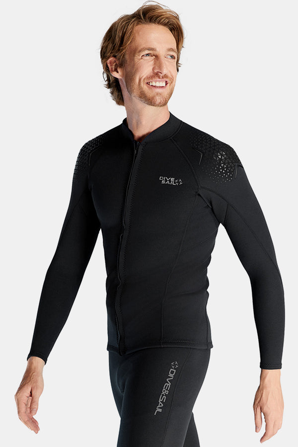 Men's 1.5MM Long-Sleeve Split Top Cold-Proof and Warm Wetsuit