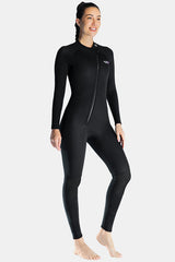 Long Sleeve One-Piece Black Wetsuit for Sun Protection