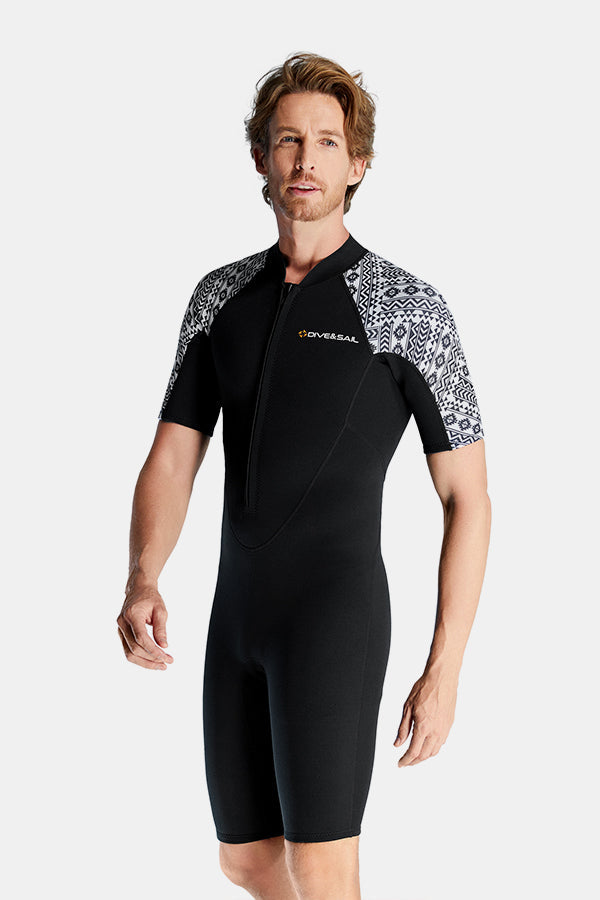 Cold-Proof And Warm One-Piece Short Sleeve 3MM Men's Wetsuit