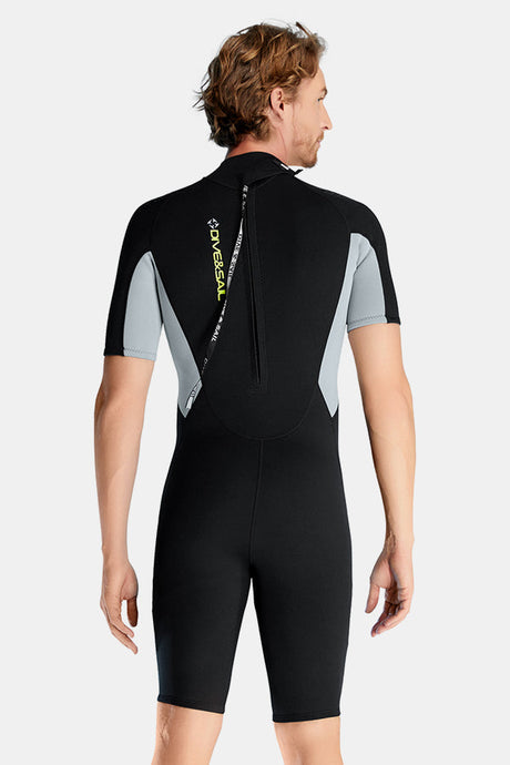 Cousue de maillot de bain de surf à manches courtes à manches courtes à une seule pièce pour hommes