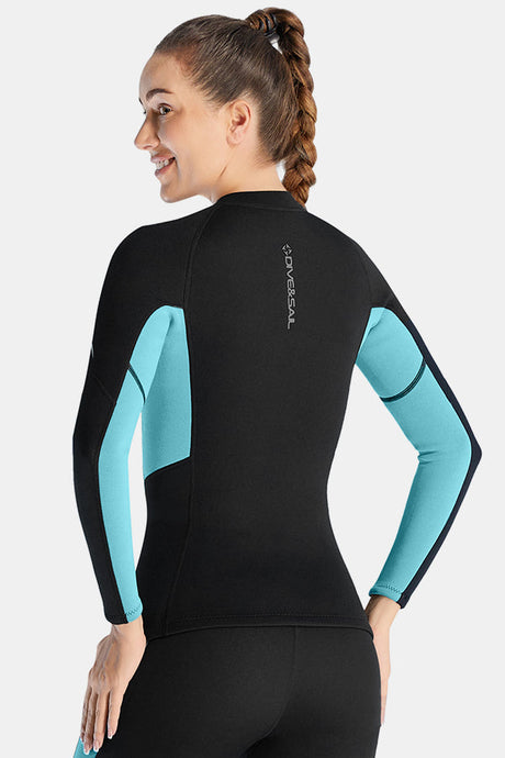 Women's 1.5MM Long-Sleeve Split Top Cold-Proof and Warm Wetsuit