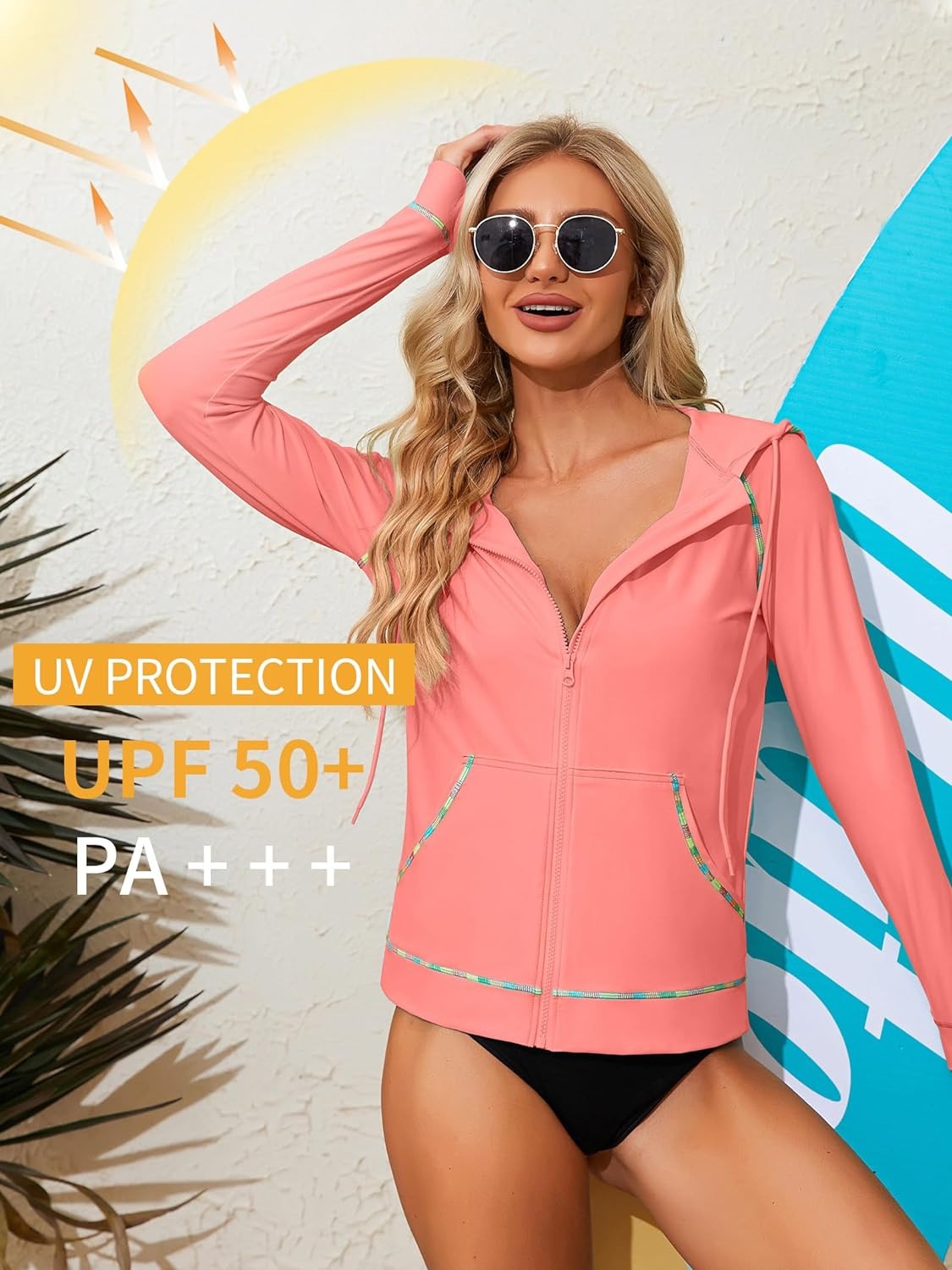 Pastel Quick-Dry Long Sleeve Swim Shirt UPF50+ Rash Guard