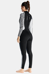 One-Piece Long Sleeve Geometric Pattern Thickened Warm Protective 3MM Wetsuit