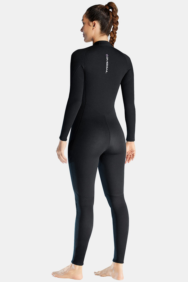 Long Sleeve One-Piece Black Wetsuit for Sun Protection