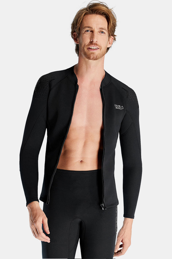 Men's 1.5MM Long-Sleeve Split Top Cold-Proof and Warm Wetsuit