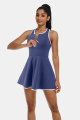 Robe de tennis robe d'entraînement avec short et soutien-gorge intégré sans manches