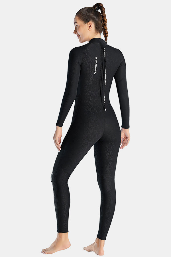 Women's Long Sleeve One-Piece 3MM Black Wetsuit UPF 50+