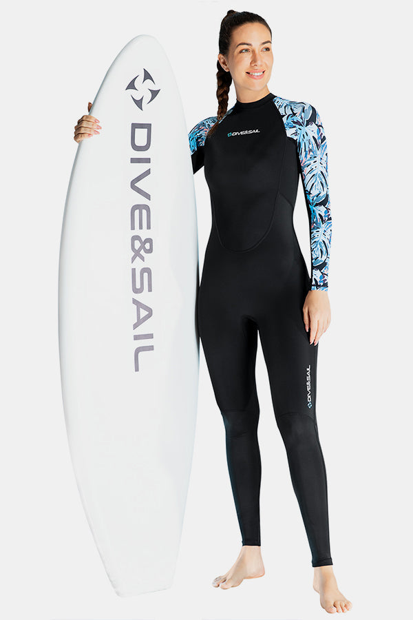 One-Piece Long Sleeve Printed Quick-Drying Black Wetsuit Jellyfish