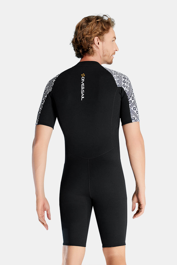 Cold-Proof And Warm One-Piece Short Sleeve 3MM Men's Wetsuit