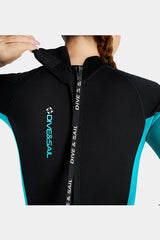 Women's 1.5MM One-Piece Short Sleeve Cold-Proof And Warm Blue Wetsuit