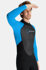 Premium 3mm Men's One-Piece Warmth and Cold-Proof Blue Wetsuit