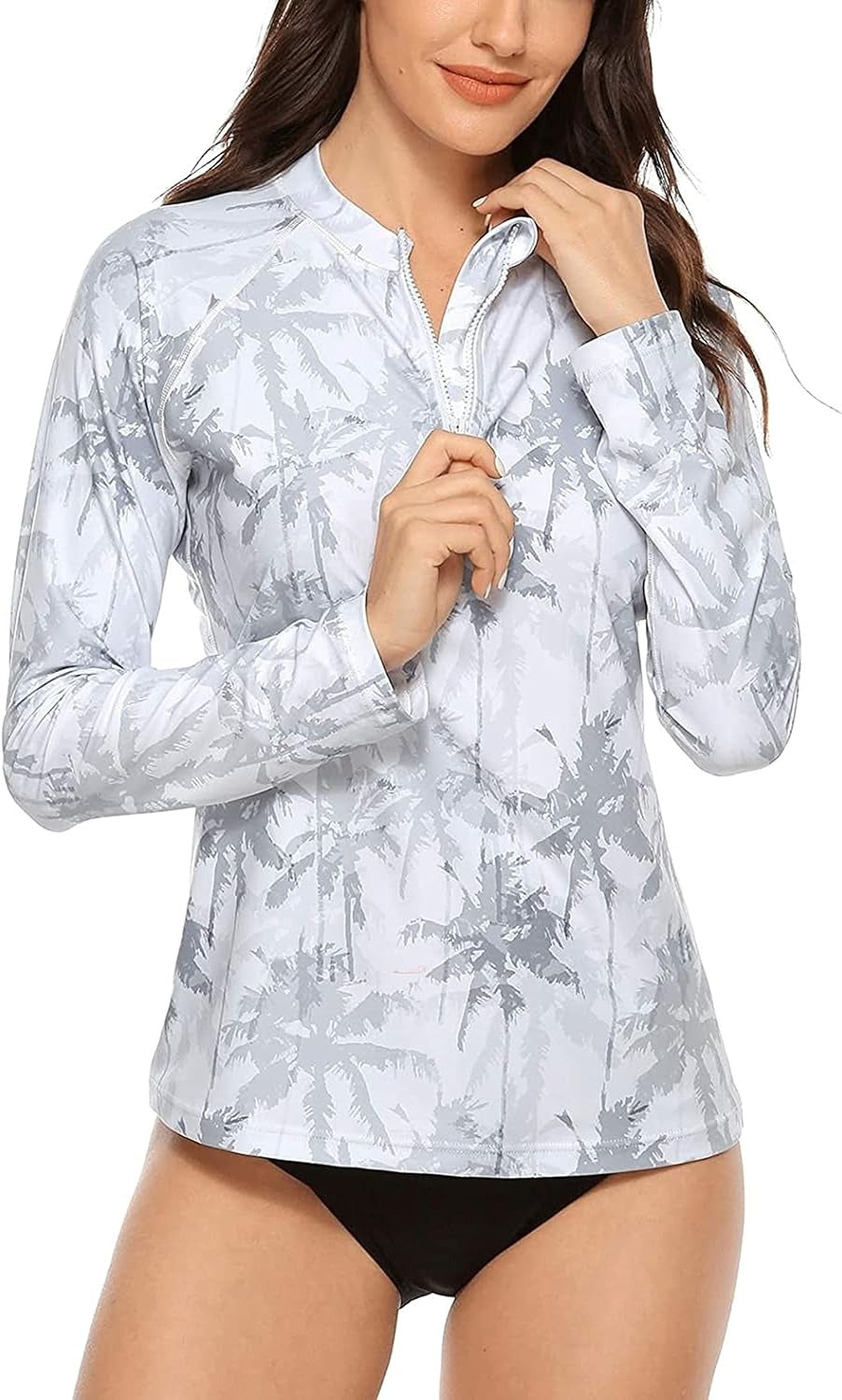 Coconut pour femmes Imprimé Rashguard Front Sun Protection Shirt Upf 50+