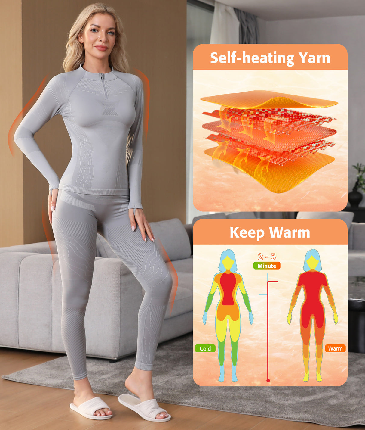 Thermal Sports Warm-Up Underwear Set for Skiing