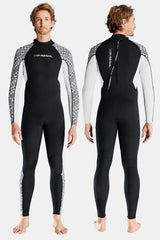 One-Piece Long Sleeve Geometric Pattern Thickened Warm Protective 3MM Wetsuit (Men's)