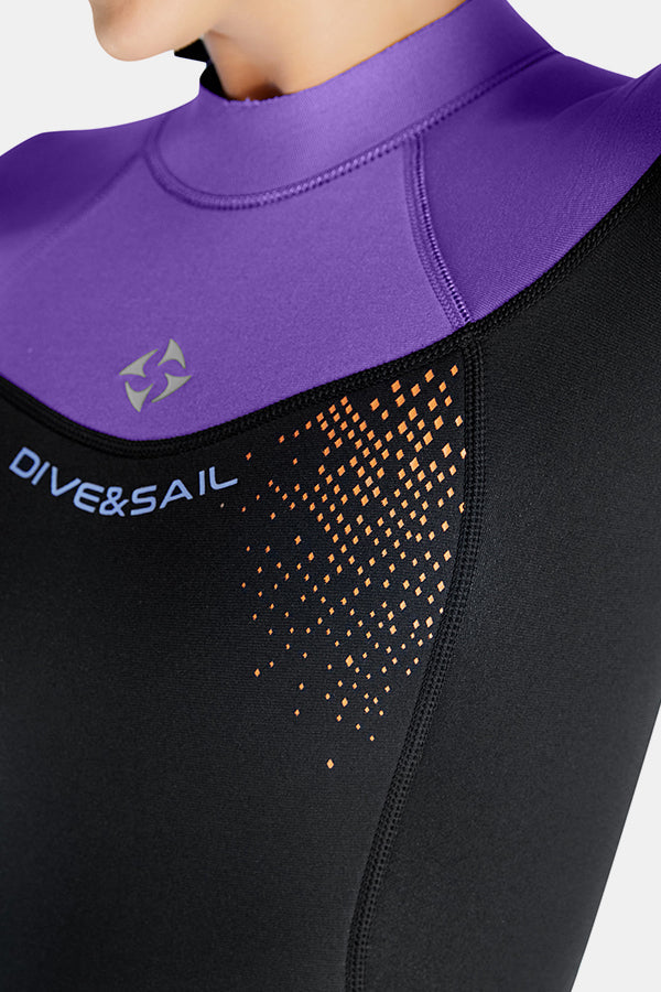 Women's 3MM Cold-Proof Long Sleeve One-Piece Purple Wetsuit – Attraco