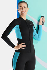 Women's 1.5MM Long-Sleeve Split Top Cold-Proof and Warm Wetsuit