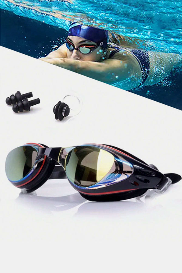 swimming goggles for over glasses Colorful Polarized Swim Goggles Anti Fog Anti UV No Leakage Clear Swim – Attraco