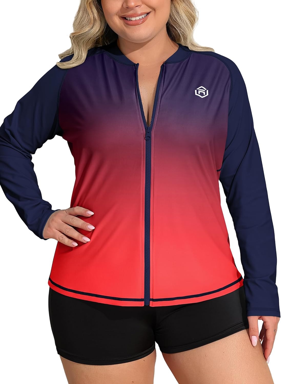 Women's Long Sleeve Rash Guard UV Sun Protection Zipper Women's Long Sleeve Rash Guard UV Sun Protection Zipper