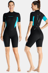 One-Piece Warm Short Sleeve 3MM Surf Swimsuit Wetsuit For Women