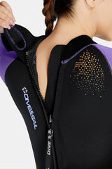 Women's 3MM Cold-Proof Long Sleeve One-Piece Purple Wetsuit