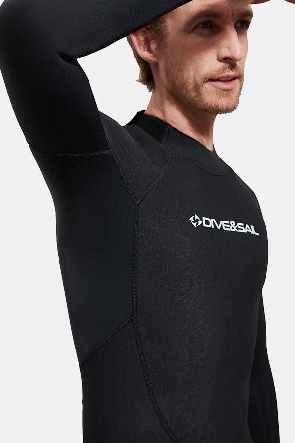Men's Long Sleeve One-Piece 3MM Black Wetsuit UPF 50+ – Attraco