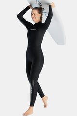 Women's Long Sleeve One-Piece 3MM Black Wetsuit UPF 50+