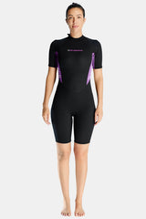 Women's 1.5MM Back Zipper One-Piece Short Sleeve Cold-Proof And Warm Wetsuit