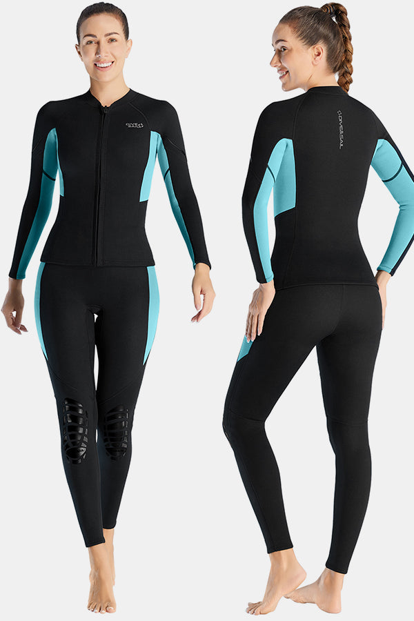 Women's 1.5MM Long-Sleeve Split Top Cold-Proof and Warm Wetsuit