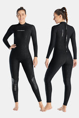 Women's Long Sleeve One-Piece 3MM Black Wetsuit UPF 50+