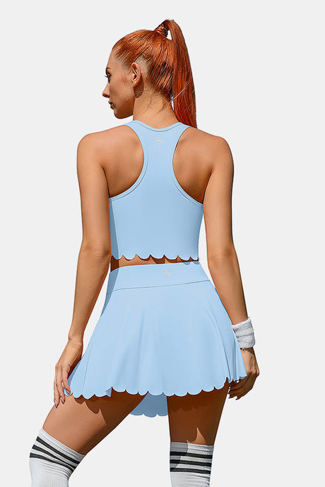 Light Blue Tennis Dresses for Women Athletic Workout Dress