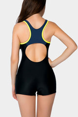 Attraco Yellow Pullover Athletic Boyleg Racerback Swimwear-Attraco | Fashion Outdoor Clothing