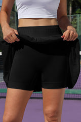 Black High Waisted Tennis Skirts Light weight Workout Skirts