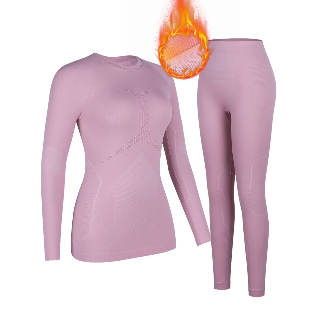 Women Thermal Sports Warm-Up Underwear Set for Skiing LRED