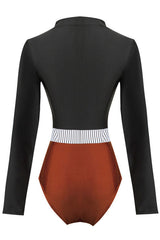Colorblock Striped Zip Long manga UPF50+ Guardia de erupción