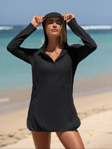 Shirt da nuoto da bagno anteriore da sole da bagno con costume da bagno con zip da donna