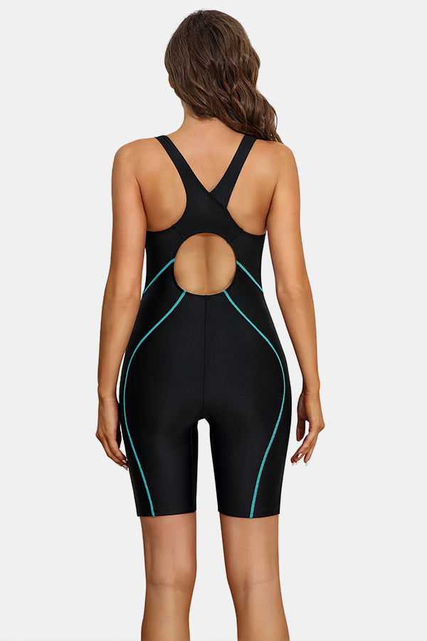 Mujeres Boyleg One Piece Agua Aeróbica Competitive Bathing Traje de baño