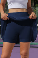 Navy High Waisted Tennis Skirts Light weight Workout Skirts