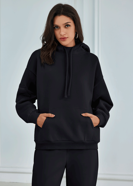 Comfort Thickened Hoodies Airplane Mode Travel Oversized Sweatshirts with Pocket