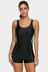 Attraco Black Athletic Pull Over One Piece Sport Bathing Suit-Attraco | Fashion Outdoor Clothing