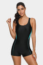 Attraco Black Athletic Pull Over One Piece Sport Bathing Suit-Attraco | Fashion Outdoor Clothing